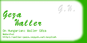 geza waller business card